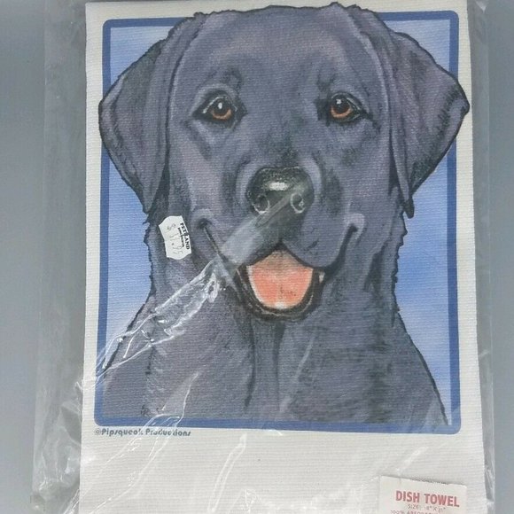 Pipsqueak Labrador Retriever Dog 100% Cotton Dish Towel, Kitchen Dish Towel - Picture 1 of 1